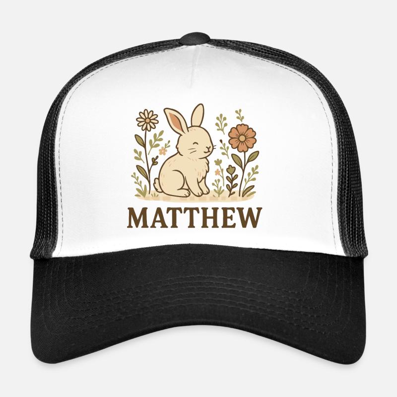 Matthew - Casquette trucker  - blanc/noir