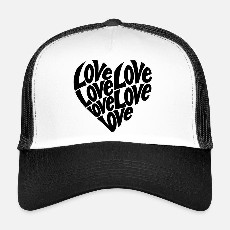Typographie de forme de cœur d’amour - Variable de couleur Casquette trucker 