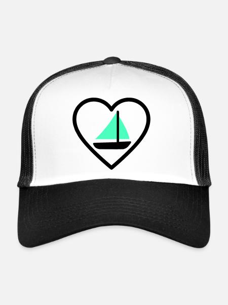 Cuore Vela – Passione Navigazione - Trucker Cap - white/black - Front