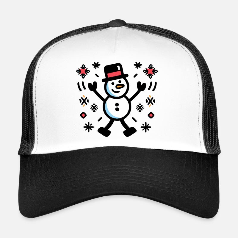 Cheerful Snowman Comic Winter - Trucker Cap - white/black