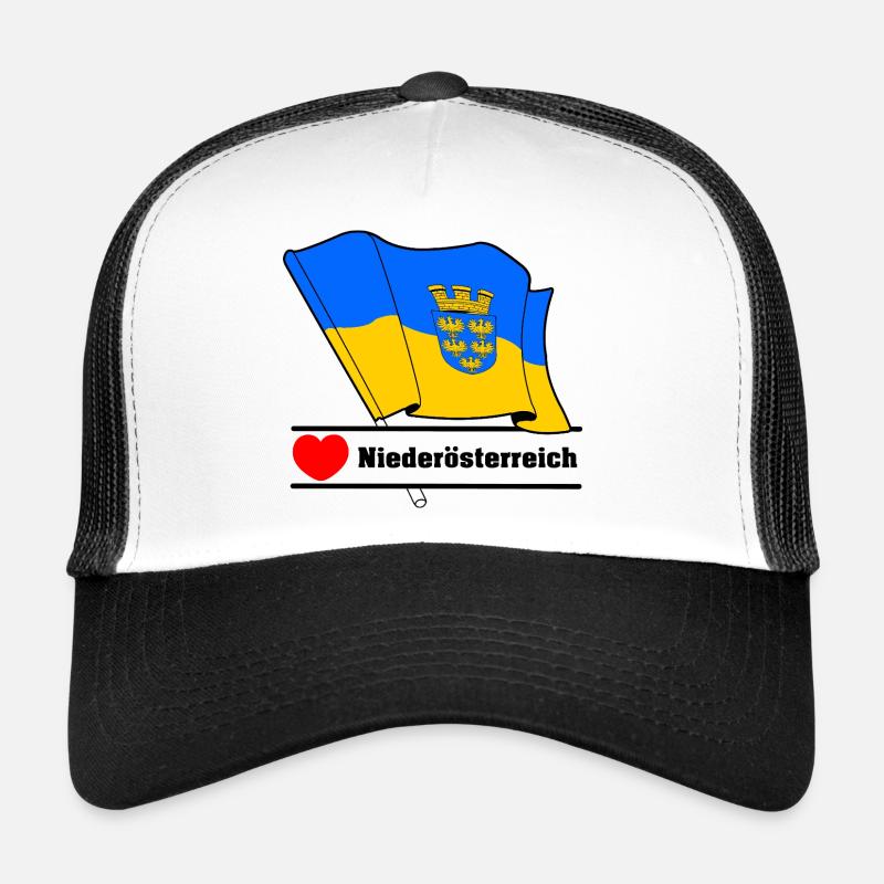 Drapeau de Basse-Autriche avec cœur Casquette trucker 