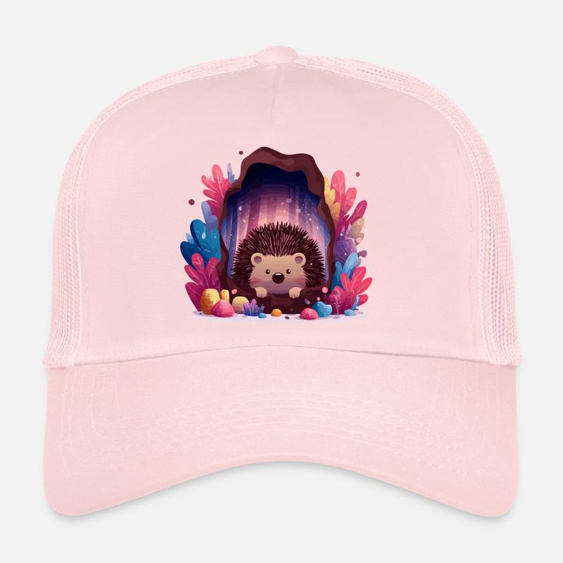 Hérisson dans la grotte de cristal Casquette trucker 