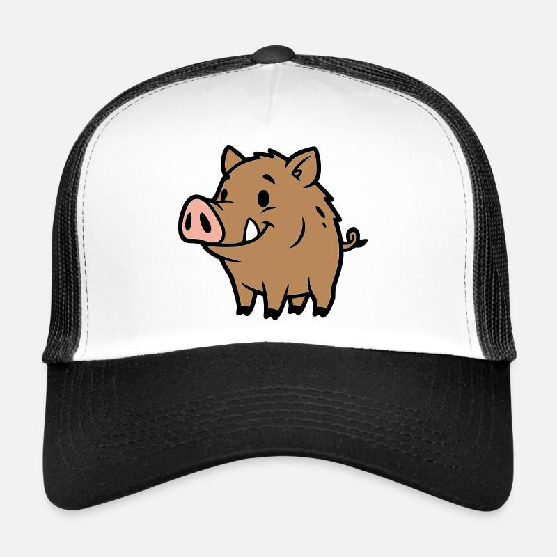 Süßes Wildschwein Comic Glücksbringer Trucker Cap
