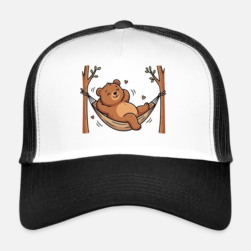 Bear in hammock Trucker Cap