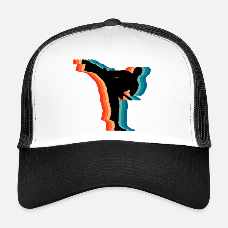 Retro Judo Karate Martial Arts Silhouette Gift Trucker Cap