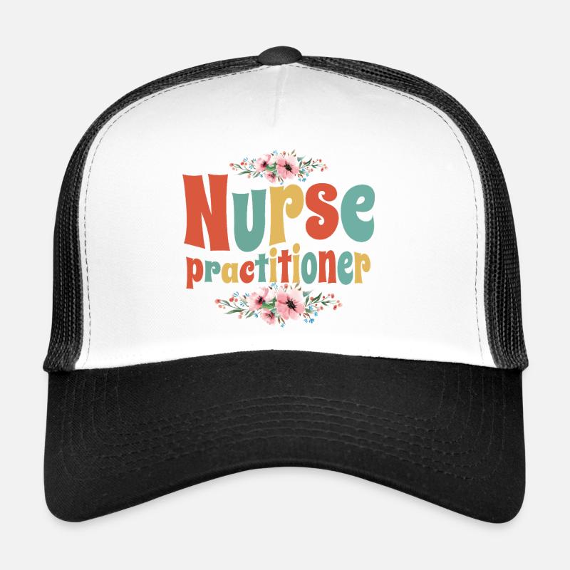 Floral Nurse Practitioner - Trucker Cap - Weiß/Schwarz
