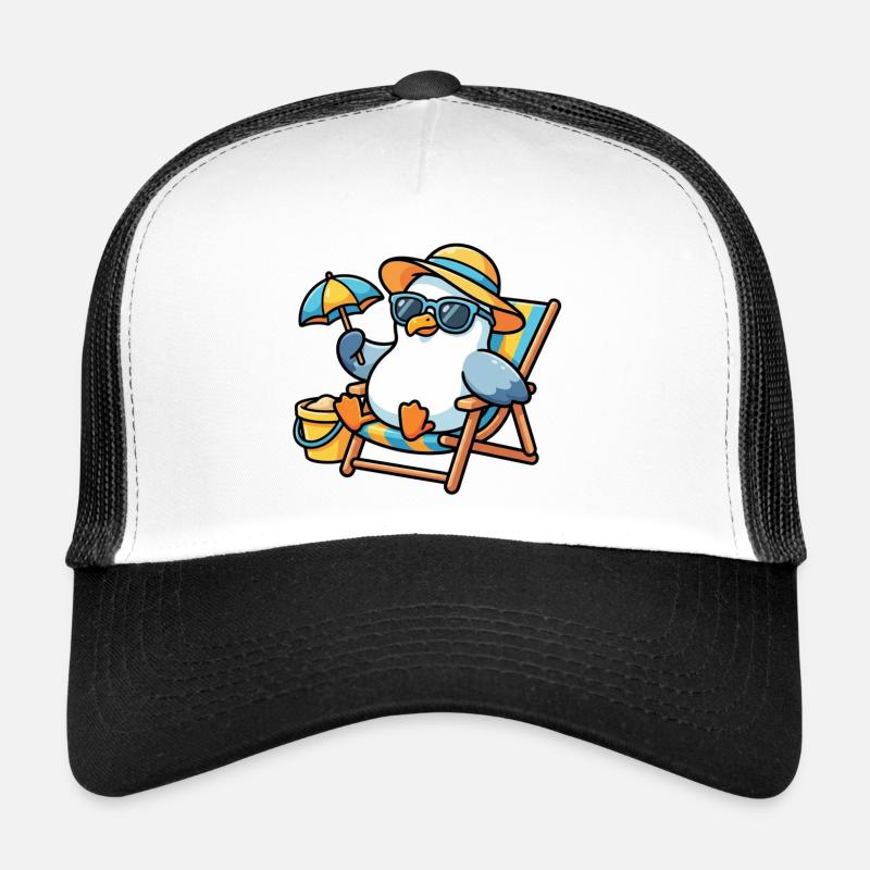 Sun-style beach penguin Trucker Cap