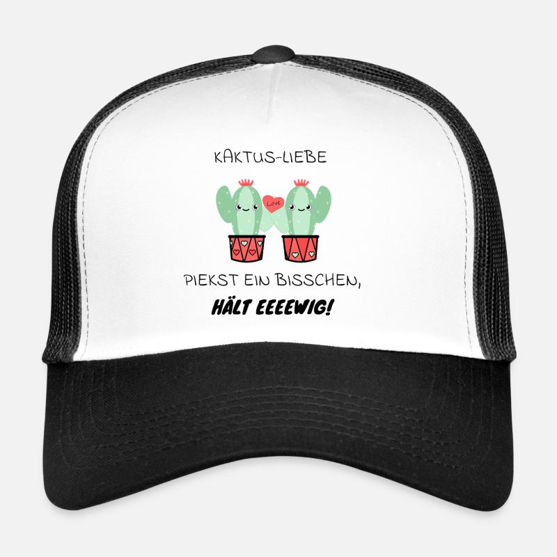 Kaktus-Liebe - Trucker Cap - Weiß/Schwarz
