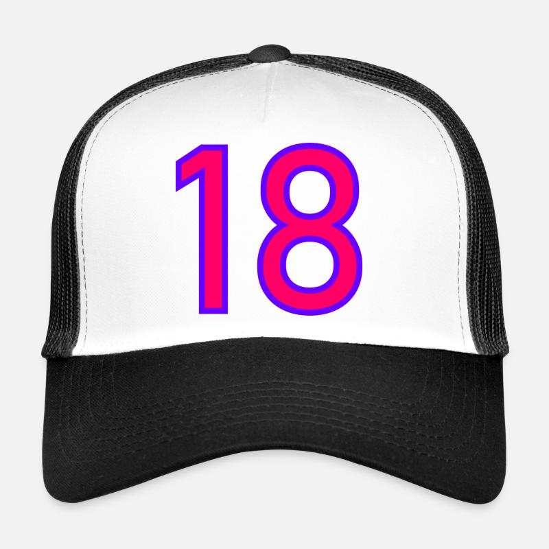 18. 18 ANS. 18e ANNIVERSAIRE. ANNIVERSAIRE 18 ANS. Casquette trucker 