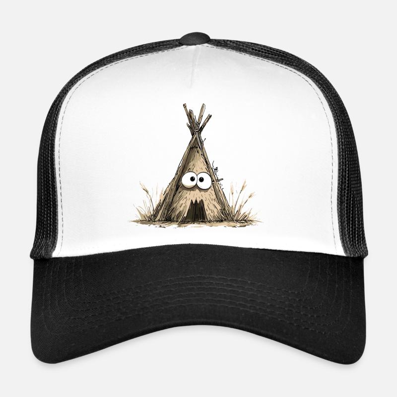 Tente drôle de tipi avec des yeux Casquette trucker 
