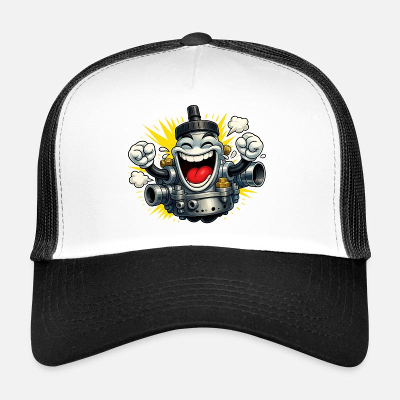 Carburetor moped fun - Trucker Cap - white/black