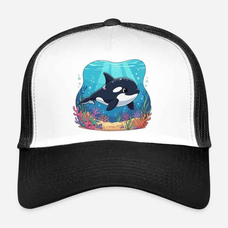 Underwater Orca in the Coral Reef Trucker Cap
