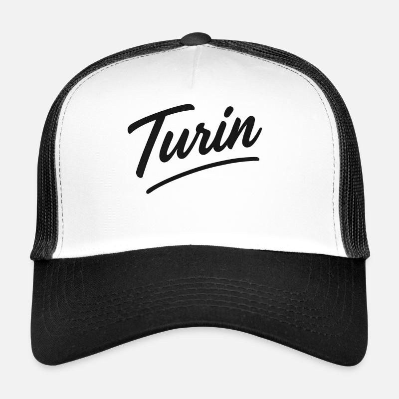 Turin Script Hand Lettering - Trucker Cap - white/black