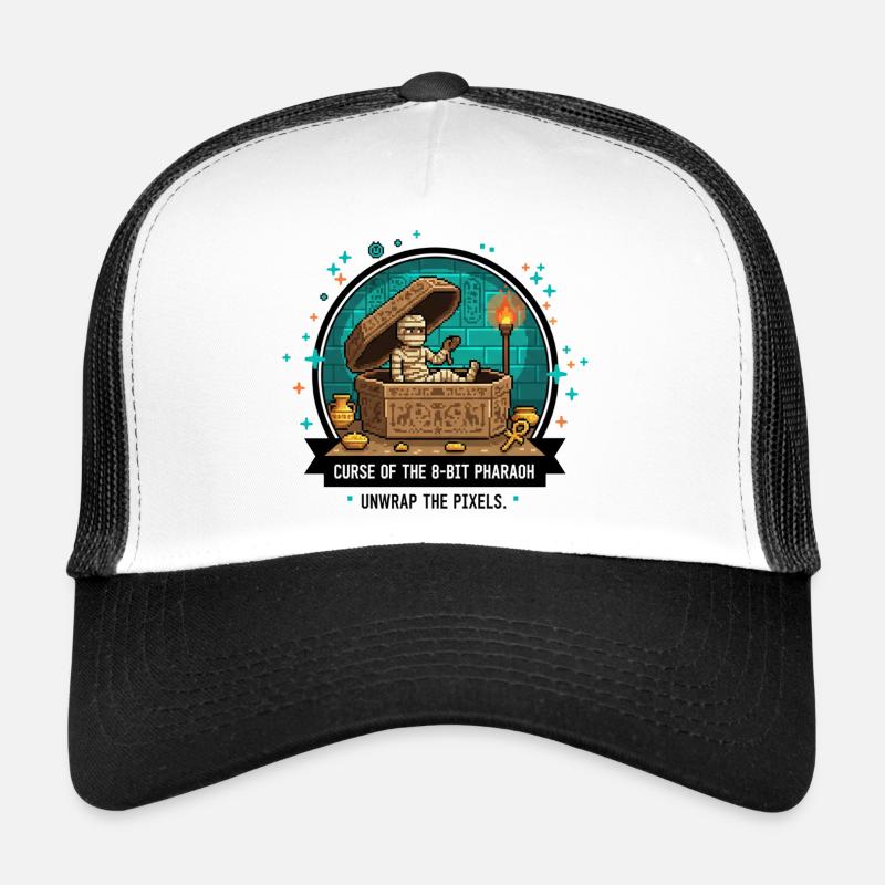 La Tombe du Pharaon 8-Bit - Casquette trucker  - blanc/noir