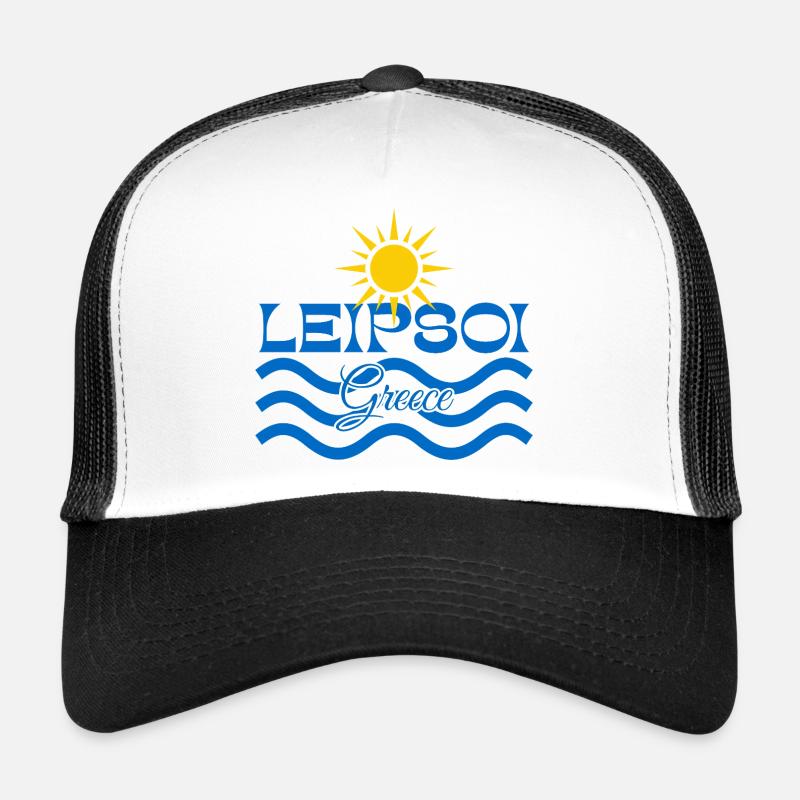 Leipsoi Greece Sun Sea Waves Trucker Cap