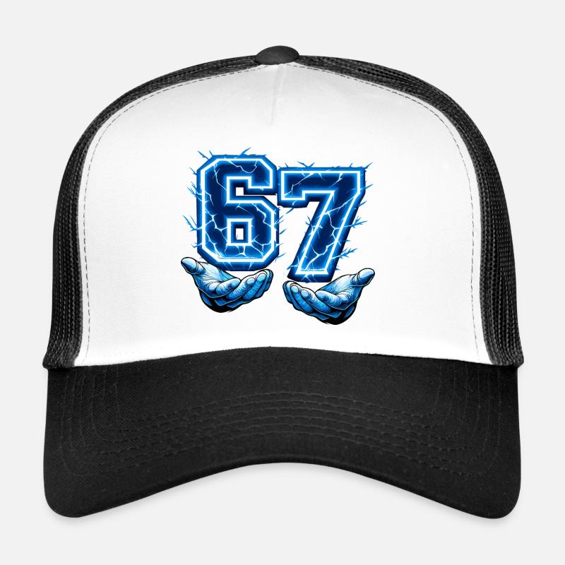 67 Six Seven Meme Gen Alpha Lustig - Trucker cap - hvid/sort