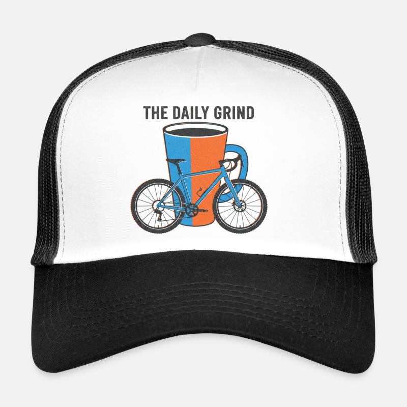 Der tägliche Grind Risograph Fahrrad Kaffeekunst Trucker Cap