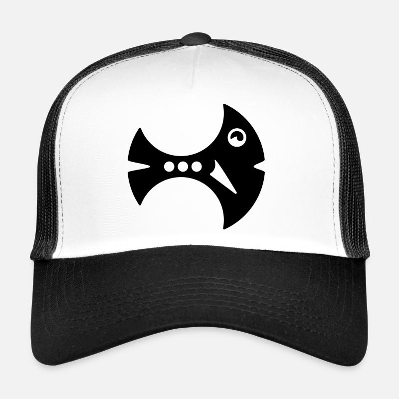 Sickle Fish Illustration Fantasy Fish - Trucker Cap - white/black