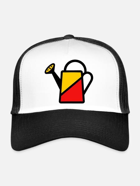 Arrosoir Bicolore Outil Jardinier Potager - Casquette trucker  - blanc/noir - Devant