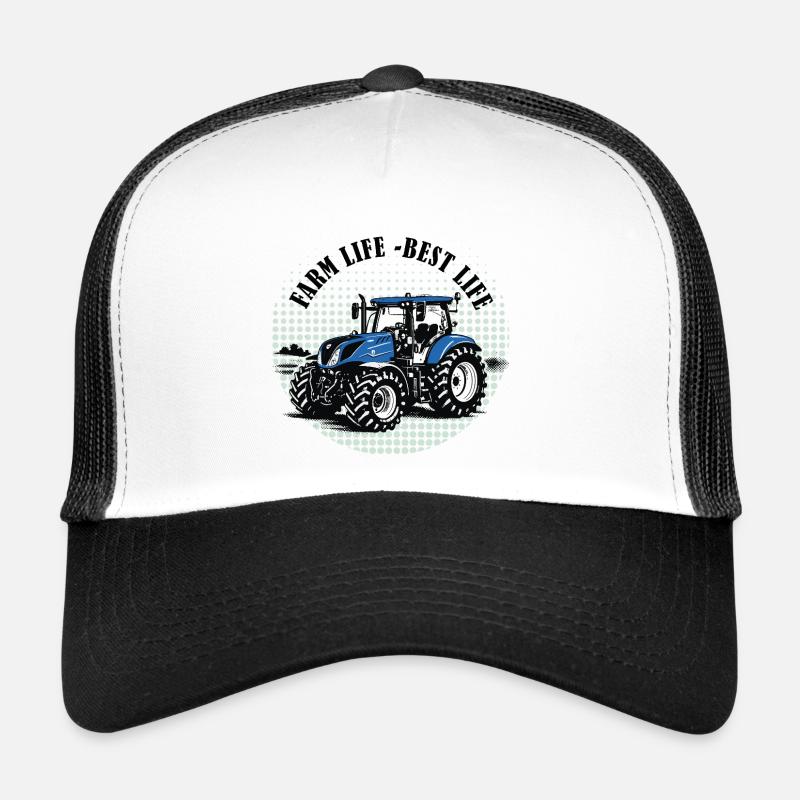 Farm Life – Blue Tractor Gift Trekker Trucker Cap