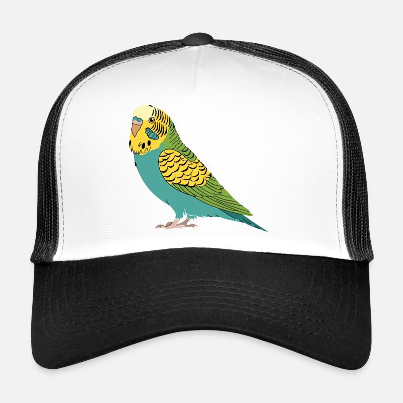 Budgie Green Yellow Turquoise Parakeet Parrot Trucker Cap