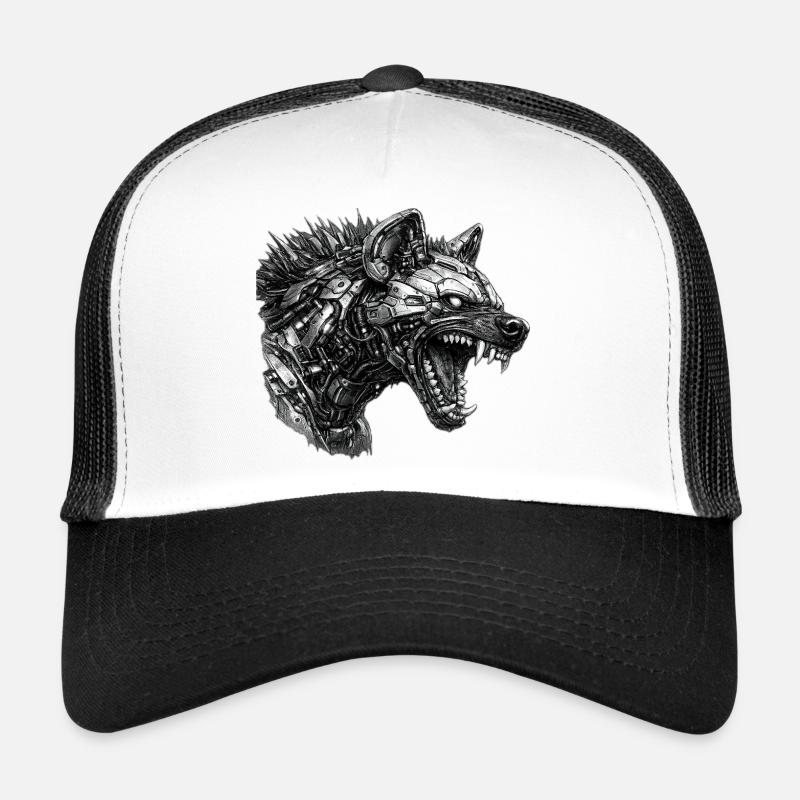 Cyberhyaena Machine - Casquette trucker  - blanc/noir