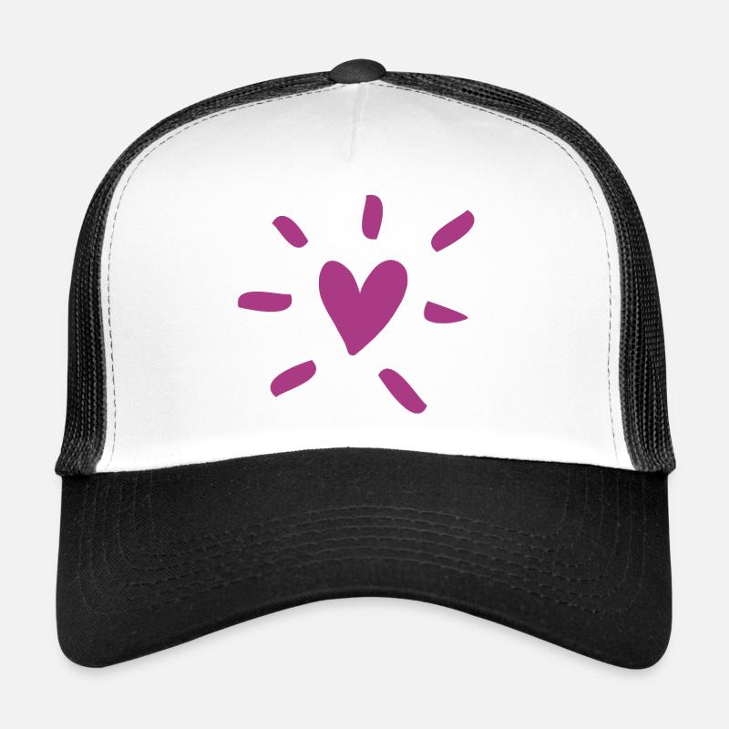 Herz Comic weinrot Liebe Love Hochzeit Strahlen Trucker Cap