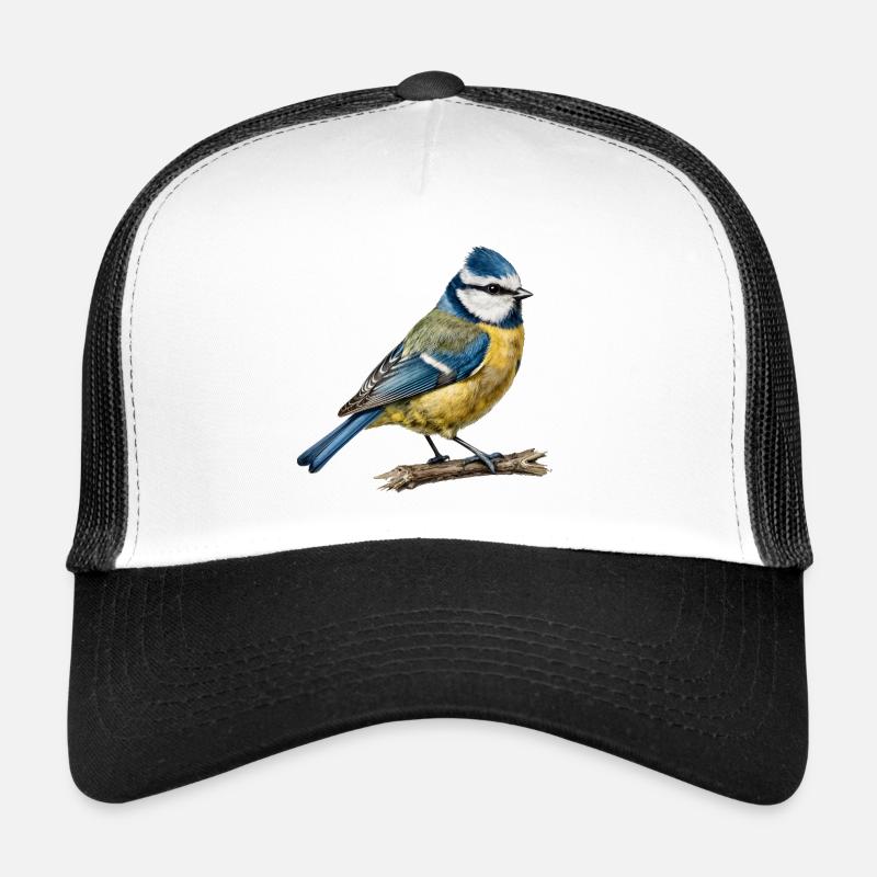 Mésange bleue sur branche Casquette trucker 