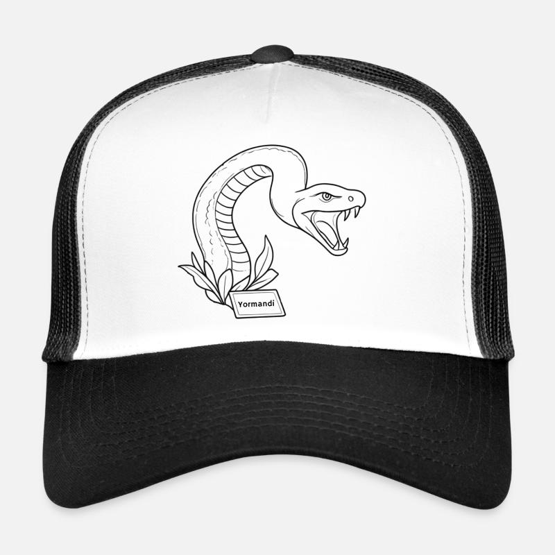 Cobra-Wappen-Linienkunst mit Laub Trucker Cap
