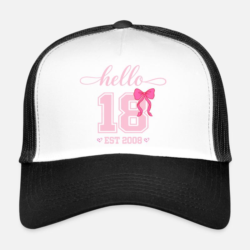 Hello 18 Est 2008 Damen Geburtstag Design Trucker Cap