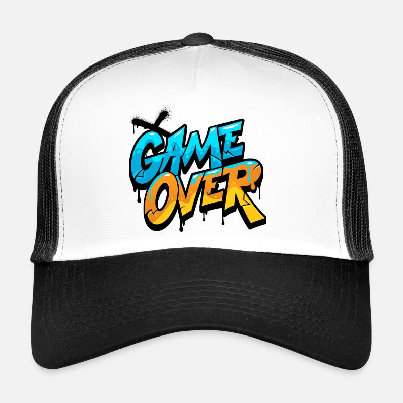 Game Over Graffiti Éclat - Casquette trucker  - blanc/noir