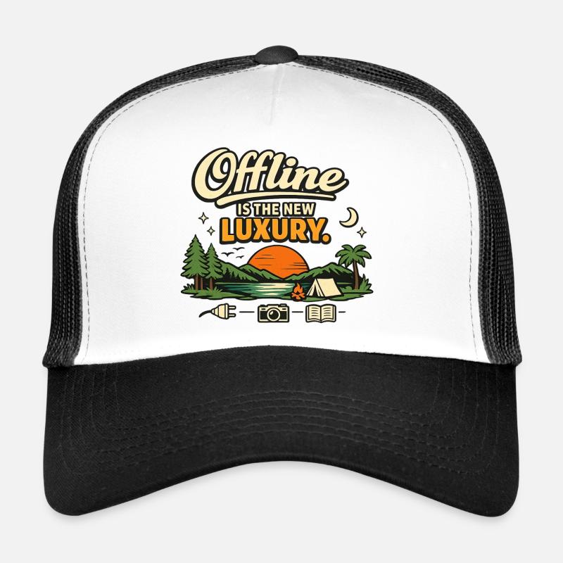 Offline is the new luxury - Trucker Cap - white/black