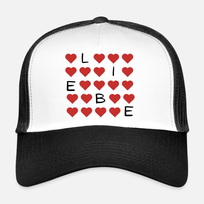Rotes Herzmuster Wiederholung Trucker Cap