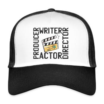 Film Réalisateur Production cinématographique - Casquette trucker  - blanc/noir - Devant