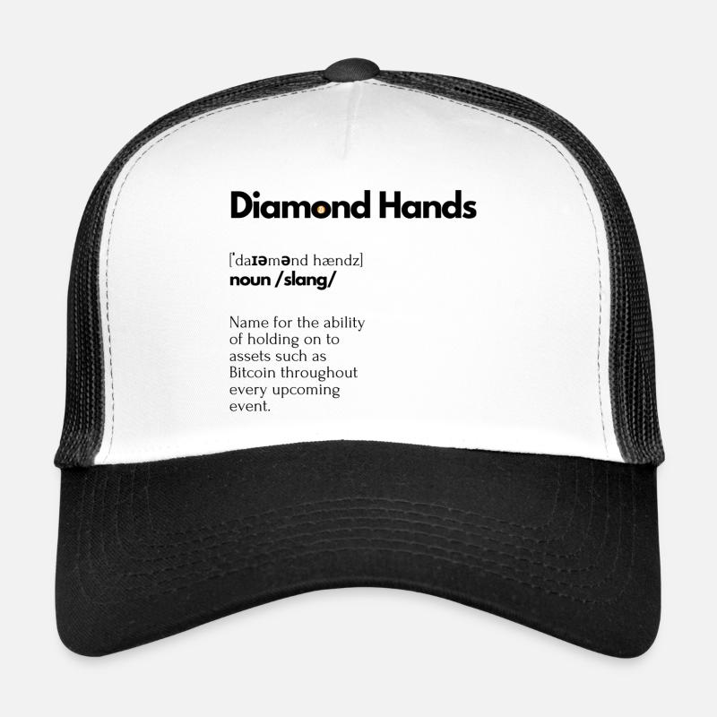 Diamond Hands btc dictionary look - Trucker Cap - Weiß/Schwarz