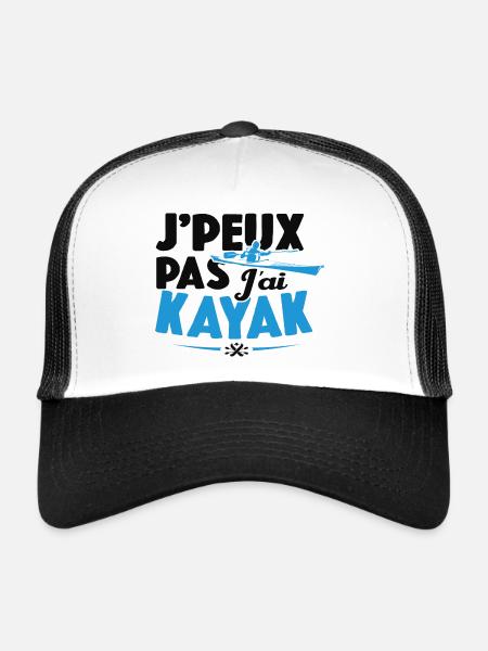 Je Peux Pas J'ai Kayak Cadeau Kayaking - Casquette trucker  - blanc/noir - Devant