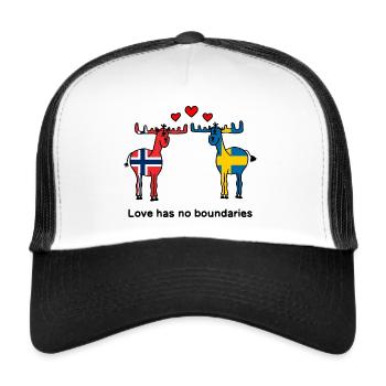 Love has no boundaries Scandinavia Norway Sweden - Trucker Cap - white/black - Front