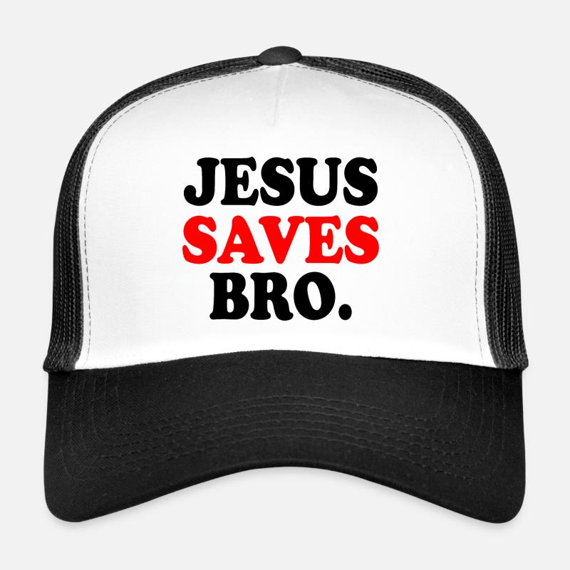 Jesus saves bro - Casquette trucker  - blanc/noir
