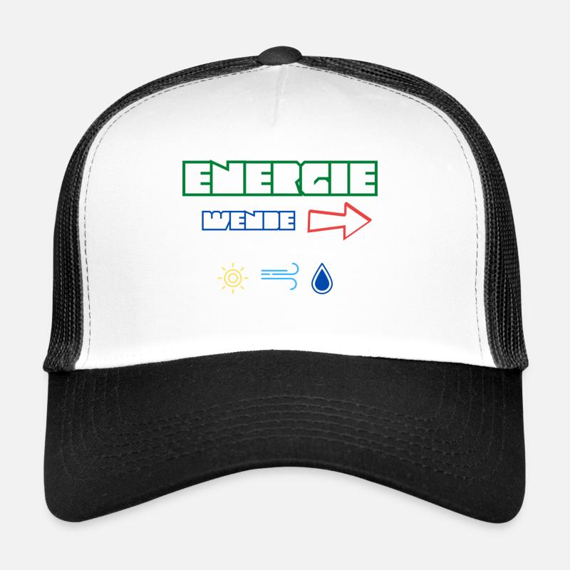 Energiewende jetzt! Erneuerbare Energie Statement - Trucker Cap - Weiß/Schwarz