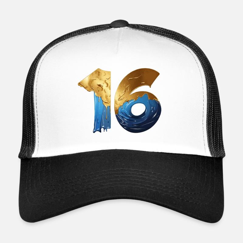 NON. 16 NUMÉRO 16 COOL 16E ANNIVERSAIRE Casquette trucker 