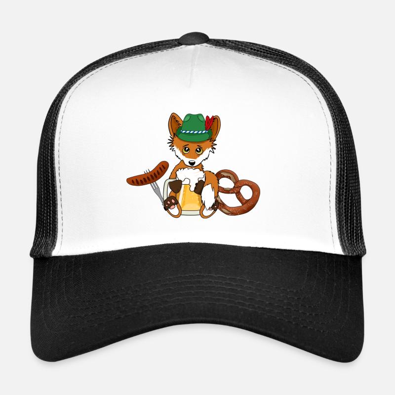 Fuchs Bier Bratwurst Brezel Bayern Fest Oktober Trucker Cap
