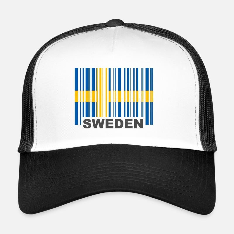 Drapeau de la Suède Code à barres GTIN EAN Code UPC EU Casquette trucker 