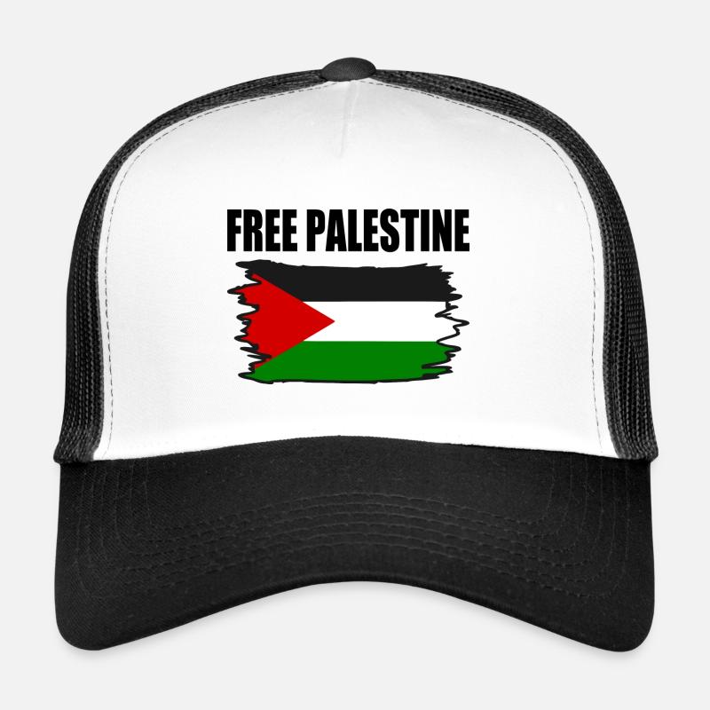Free palestine - Trucker Cap - Weiß/Schwarz