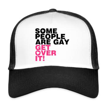 CERTAINES PERSONNES SONT EEG GAY-DESSUS DE LUI! - Casquette trucker  - blanc/noir - Devant