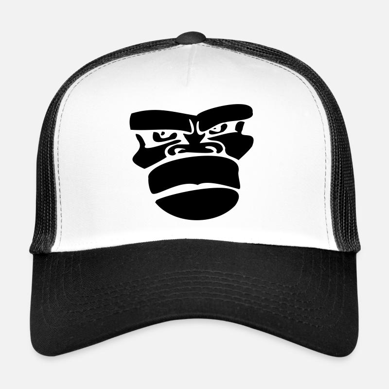 gorilla monkey affengesicht ape - Trucker Cap - white/black