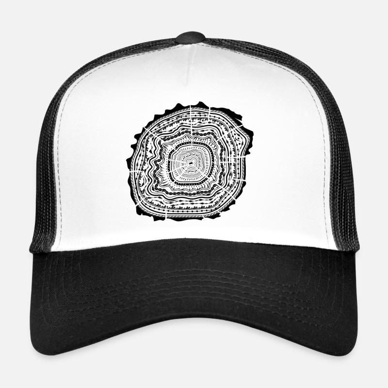Holzscheibe mit Rinde - Baumringe Trucker Cap