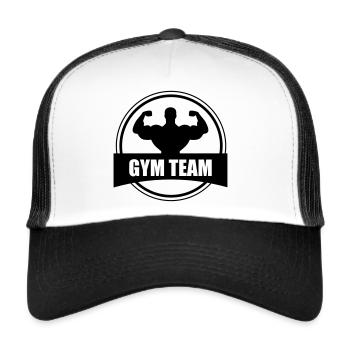 GYM TEAM | Fitness | Body Building - Trucker Cap - white/black - Front