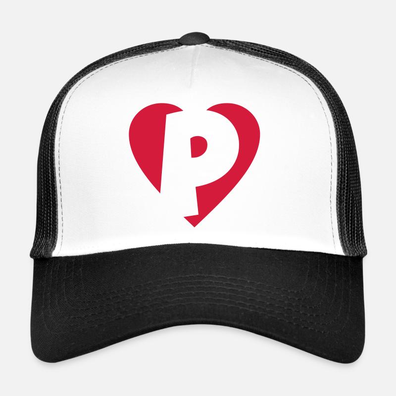 Herz P - I love P - Buchstabe P Trucker Cap