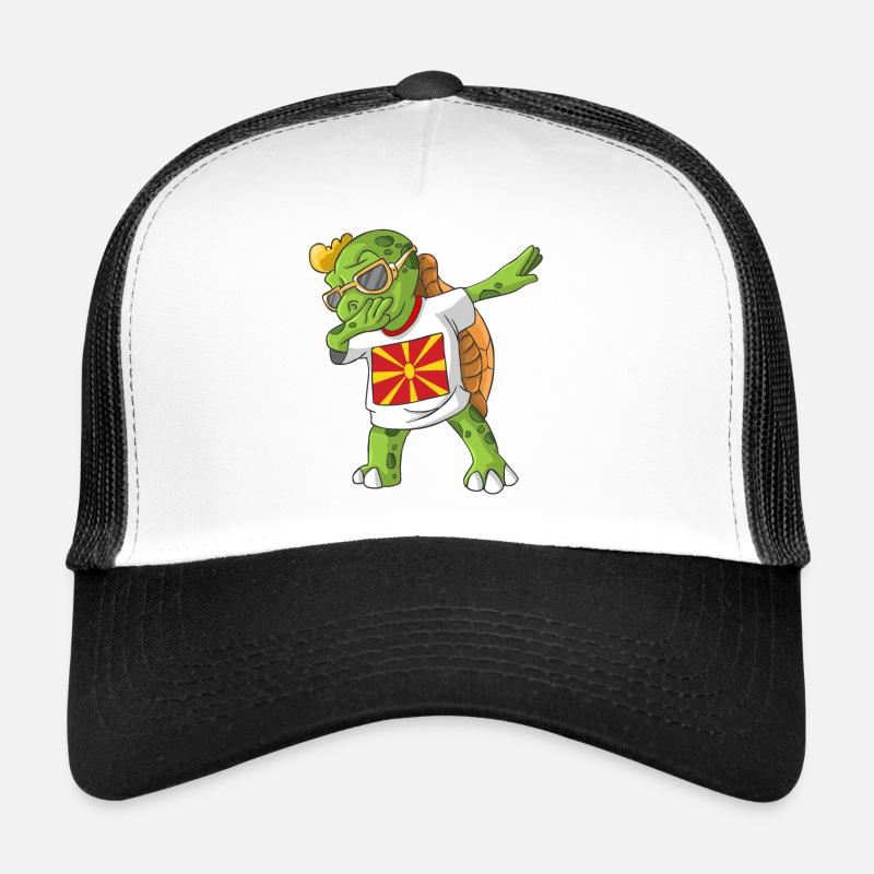 Macedonia Dabbing turtle - Trucker Cap - white/black