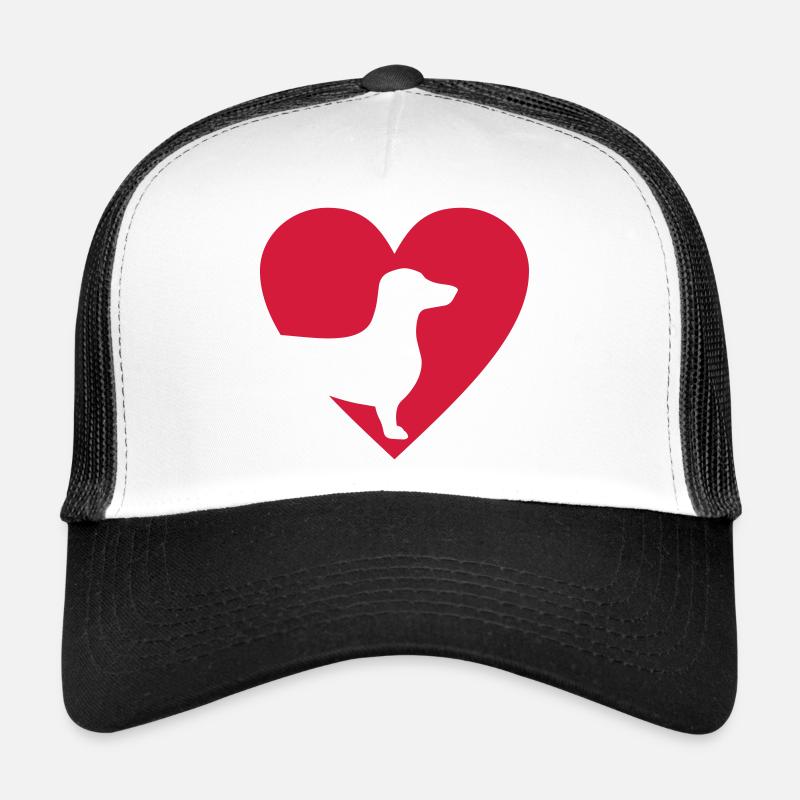 dachshund - Trucker Cap - white/black